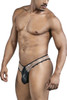 99860 CandyMan Men's Fishnet Thong Color Nude-Black