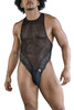 99864 CandyMan Men's Lace-Mesh Bodysuit Color Black