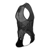 99864 CandyMan Men's Lace-Mesh Bodysuit Color Black