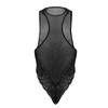 99864 CandyMan Men's Lace-Mesh Bodysuit Color Black