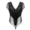 99865 CandyMan Men's Fringe Lace-Mesh Bodysuit Color Black