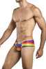 XSJ22 Justin+Simon Men's Cheek Briefs Color Pride Flag