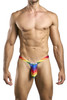 XSJBU02 Justin+Simon Men's Bulge Thong Color Pride Flag