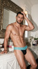 Men’s Lace Thong Lingerie – Sheer Sexy Underwear (Blue) by CandyMan