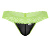 Men’s Lace Thong Lingerie – Sheer Sexy Underwear (Hot Green) by CandyMan