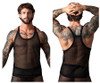 110-11C MalePower Fishnet Tank Top Color Black