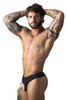 Men’s Open Ended Thong – Sleek Sexy Minimalist Underwear (Black) by MalePower