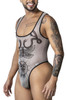 99869 CandyMan Men's Egyptian Bodysuit Color Nude-Black