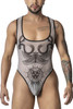 99869 CandyMan Men's Egyptian Bodysuit Color Nude-Black