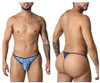 99875 CandyMan Men's Water Prints Thong Color Blue-White