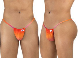 Men’s G-String – Sleek Bold Sculpting Sexy Underwear (Orange Print) by CandyMan