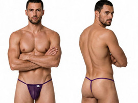 Men’s G-String – Sleek Bold Sculpting Sexy Underwear (Purple Mesh) by CandyMan
