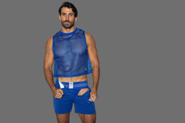 Men’s Sleeveless Practice Jersey – Bold Breathable Athletic Mesh Tank Top (Royal) by BIKE Athletic