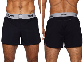 Men’s Peek-a-boo Jock Short – Athletic Performance Lounge Short (Black) by BIKE Athletic