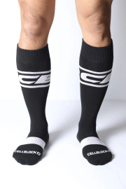 Men's Kennel Club Dark Pup Knee High Socks – Athletic Fetish Socks (White) by CellBlock 13