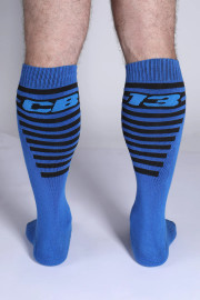 Men's Iron Grip Knee High Socks – Athletic Performance Socks (Blue) by CellBlock 13