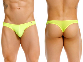 Men's Origin Thong – Sheer Mesh Luxury Men's Thong Underwear (Neon Green) by JOR