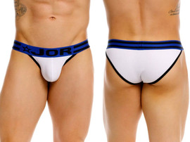 Men's Rush Bikini – Sporty Low-Rise Men's Bikini Underwear (White) by JOR