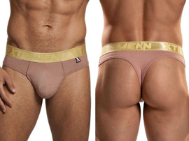 Men's Microfiber Thong – Low-Rise Microfiber Thong Underwear (Khaki) by Xtremen