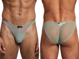 Men's Microfiber Mesh Bikini – Sheer Low-Rise Mesh Underwear (Green) by Xtremen