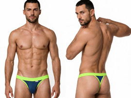 Men's Low Rise Thong – Sexy Pouch Underwear (Navy) by CandyMan