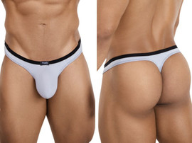 Men's Isis Thong – Comfortable Contoured Pouch T-Back Underwear (Gray) by Pikante