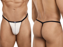 Men's G-String – Minimal Coverage Contoured Pouch Underwear (Beige) by Pikante
