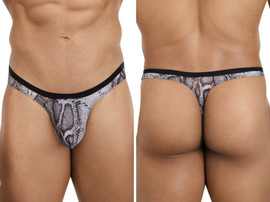 Men's Low-Rise Python Print Thong – Exotic Contoured Pouch Underwear by Pikante