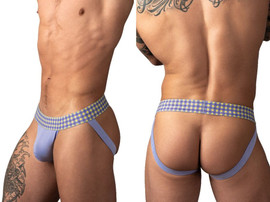 Men's So Comfy Gingham Jockstrap – Bamboo Jockstrap Underwear (Purple) by MalePower