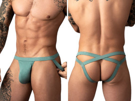 Men's Eco Cozy Jockstrap – Supportive Open-Back Underwear (Green) by MalePower