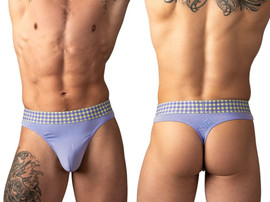 Men's So Comfy Gingham Thong – Bamboo Comfort Men's Thong (Purple) by MalePower