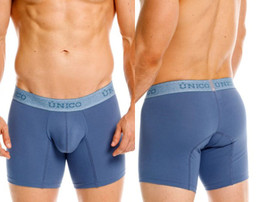 Men’s Classic Boxer Briefs – Supportive Cotton Stretch Underwear (46-Blue / Teal) by Unico