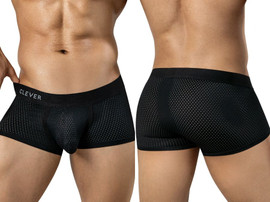 Men's Ulises Trunks – Breathable Mesh Enhancing Boxer Trunks (Black) by Clever