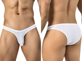 Men's Ulises Briefs – Breathable Mesh Enhancing Low-Rise Underwear (White) by Clever