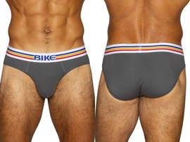 Men’s Stretch Cotton Brief – Classic Athletic Comfort Underwear (Charcoal) by BIKE Athletic
