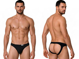 Men’s Jockstrap – Bold Support Open-Back Underwear (Black) by CandyMan