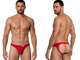Men’s Jockstrap – Bold Support Open-Back Underwear (Red) by CandyMan