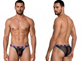Men’s Mesh Bikini – Sheer Breathable Low-Rise Underwear (Black) by CandyMan