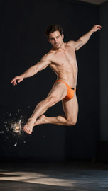 Men’s Microfiber Bikini – Sleek Contoured Pouch Ruched Back Underwear (Orange) by Xtremen