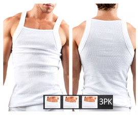 559102-100 Papi 3PK Square Neck Tank Color White