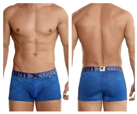 54446C Xtremen Men's Jacquard Stripes Boxer Briefs Color Blue