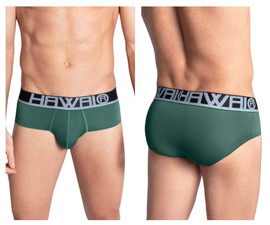 41963 Hawai Men's Solid Hip Briefs Color Green