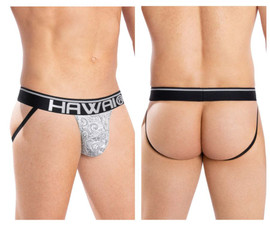 42052 Hawai Men's Illustration Athletic Jockstrap Color Vanilla