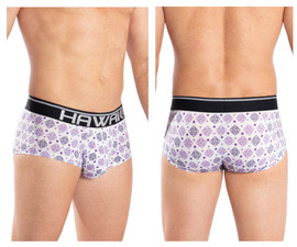 42053 Hawai Men's Arabesque Mini Trunks Color Purple