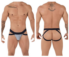 91085 Xtremen Men's Microfiber Jacquard Jockstrap Color Gray