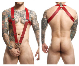 DMBL05 MaleBasics Dngeon Cross-Back Harness Color Cherry