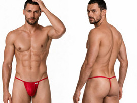 Men’s G-String – Sleek Sexy Minimalist Underwear (Red) by CandyMan