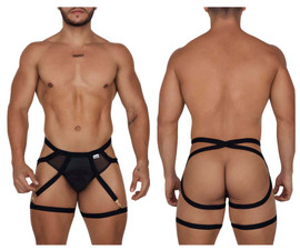 99675 CandyMan Men's Garter Jock Two-Piece Set Color Black