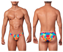 91145 Xtremen Men's Printed Microfiber Bikini Color Rainbow Prism