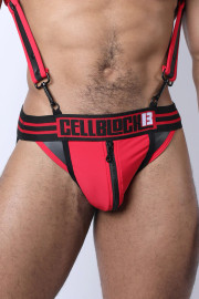 CellBlock 13 Buckle-Up Zipper Jockstrap Color Red